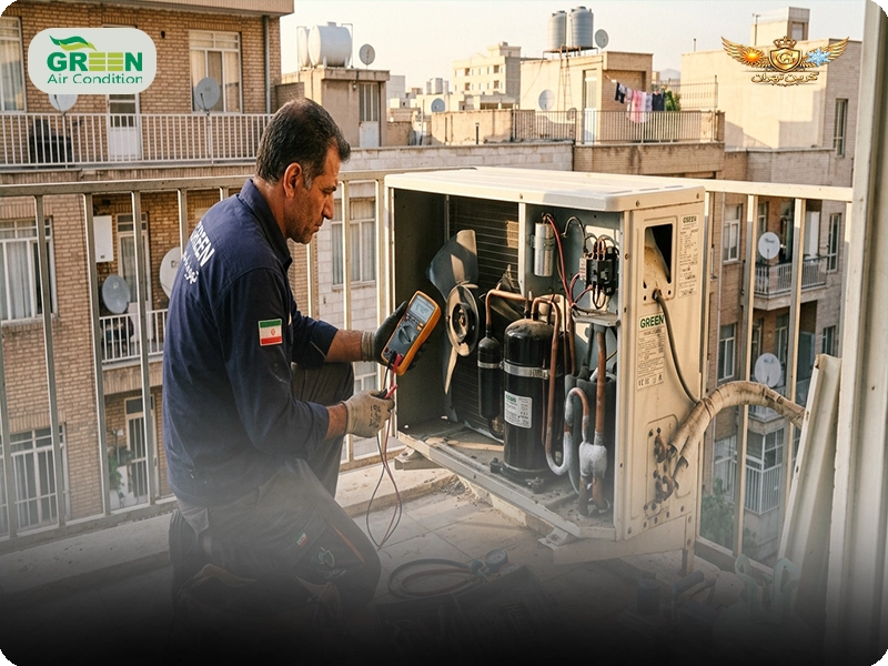 خرابی کندانسور کولر گازی گرین