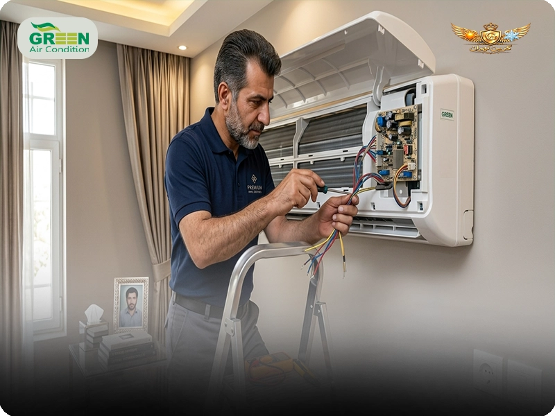 تعمیر و روشن کردن کولر گازی گرین